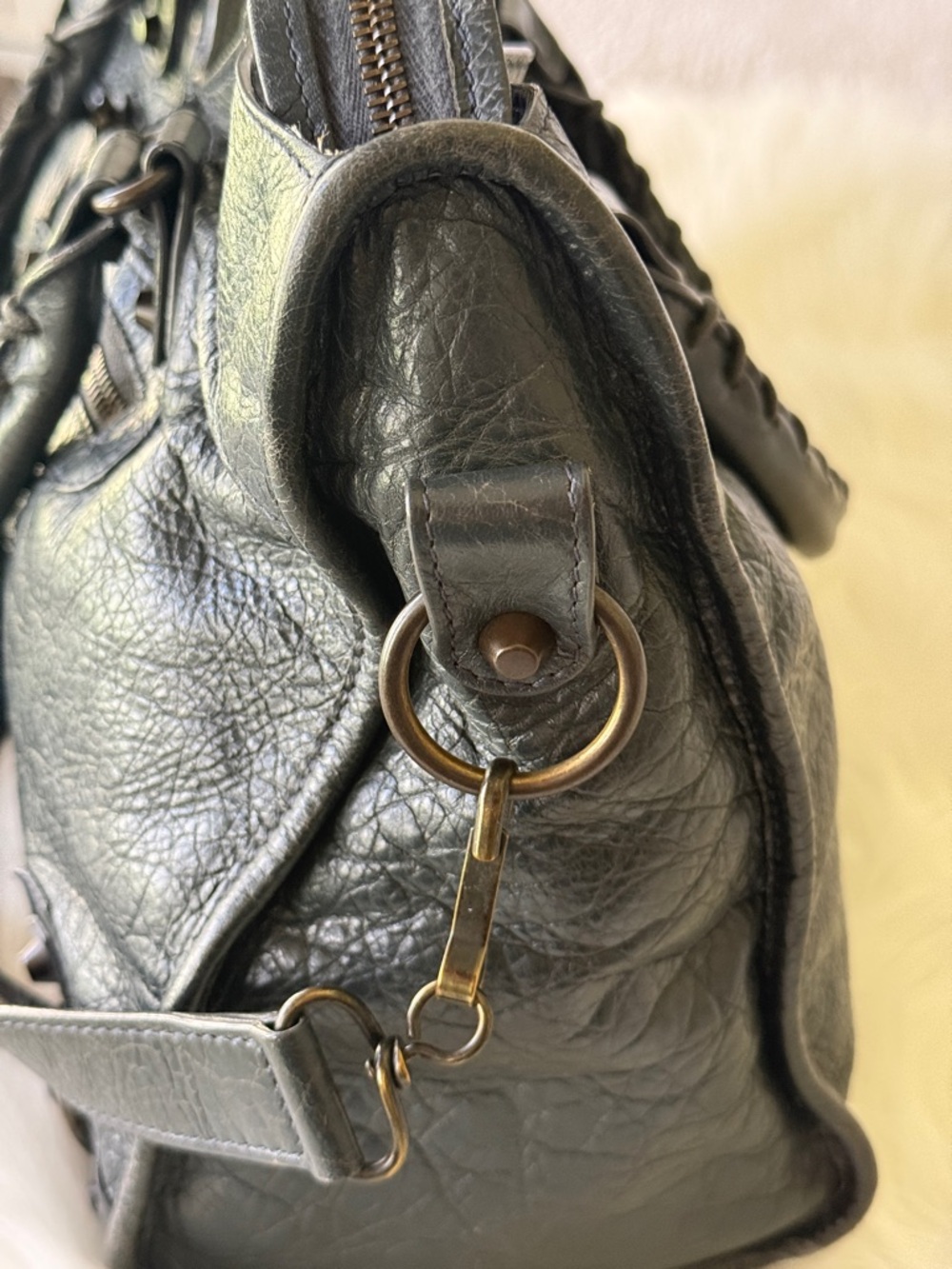 BALENCIAGA CITY BAG GRAY ANTHRACITE GREY W/MIRROR S/S 2014 - Picture 3 of 11